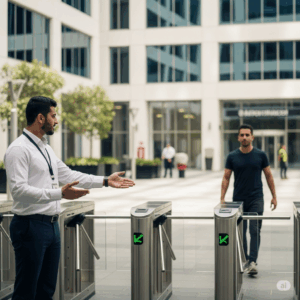 Controlador de Acesso em atuação em condomínio empresarial
