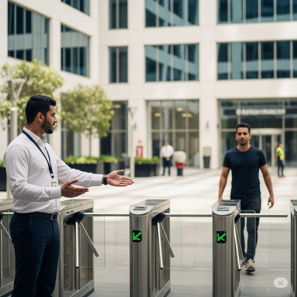 Controlador de Acesso em atuação em condomínio empresarial