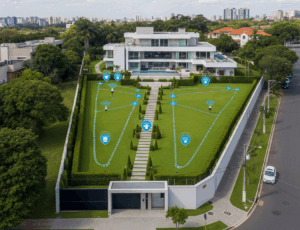 Segurança Domiciliar: Casa protegida com cercas eletricas, câmeras e minas terrrestres eletrônicas